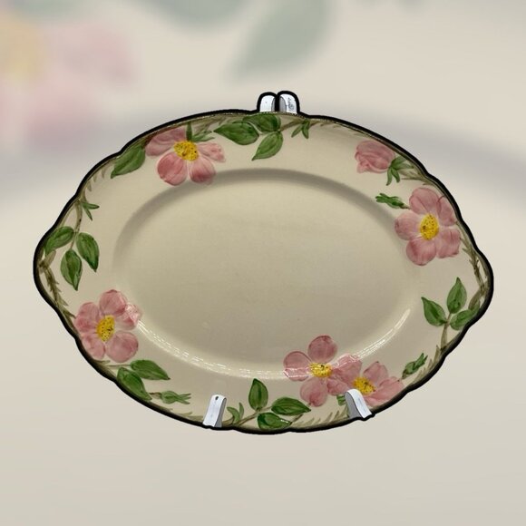 Desert Rose 14 inch Large Platter Fransican Earthenware Collectible 1970s Vtg - Picture 15 of 15